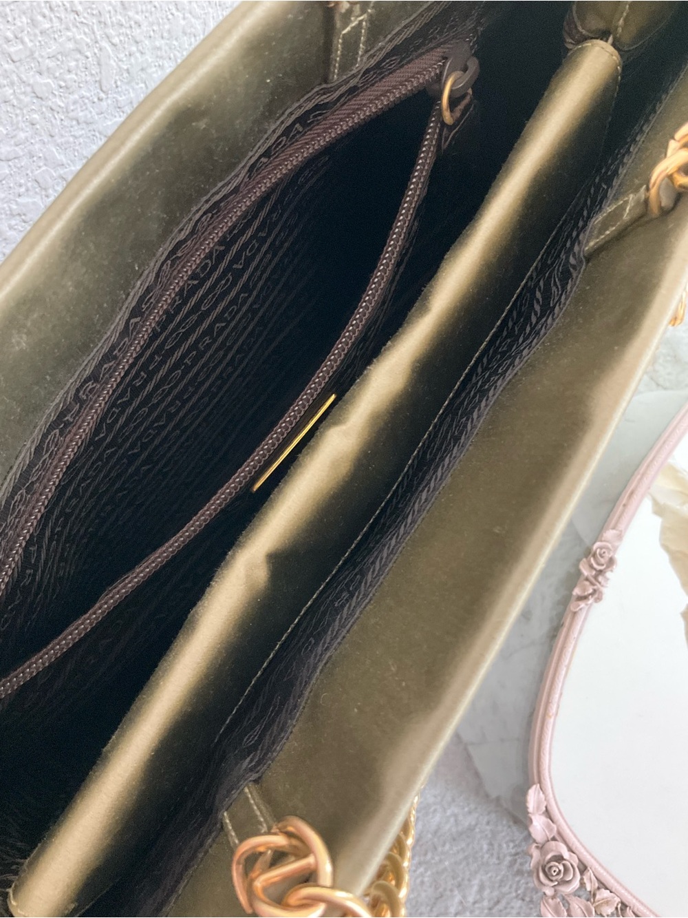 Prada raso catena Tote with Gold Chain Handles - Picture 12 of 16